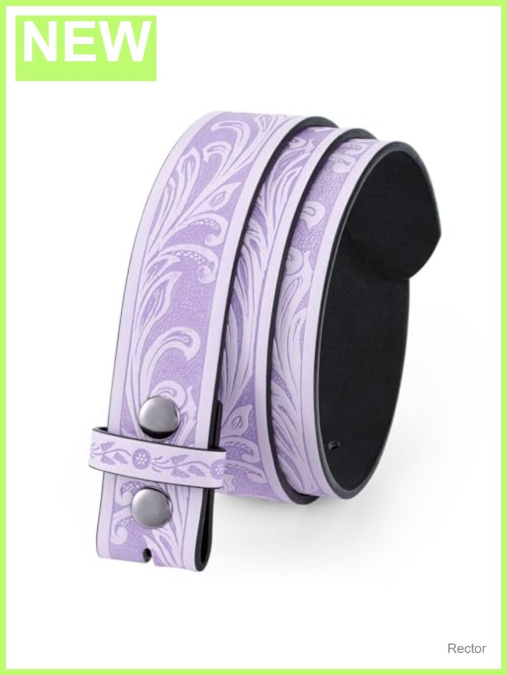 Western Faux Leather Belt Strap Without Buckle Floral Embossed Cowboy Belt
